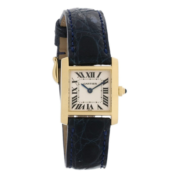 Cartier Women's W5000256 Tank Blue Leather Watch