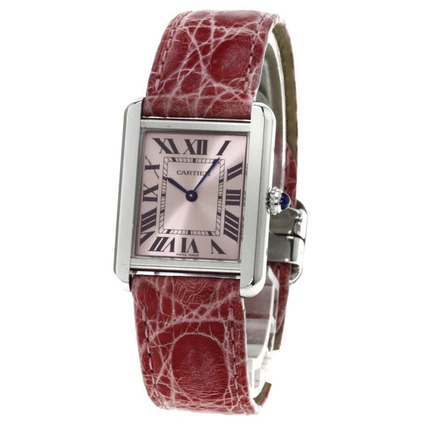 Cartier Women's W5200000 Tank Solo Pink Leather Watch