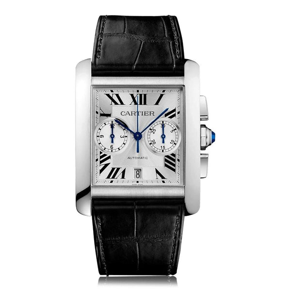 Cartier Women's W5330007 Tank Chronograph Black Leather Watch