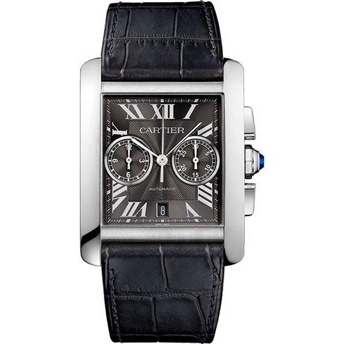 Cartier Men's W5330008 Tank Chronograph Grey Leather Watch