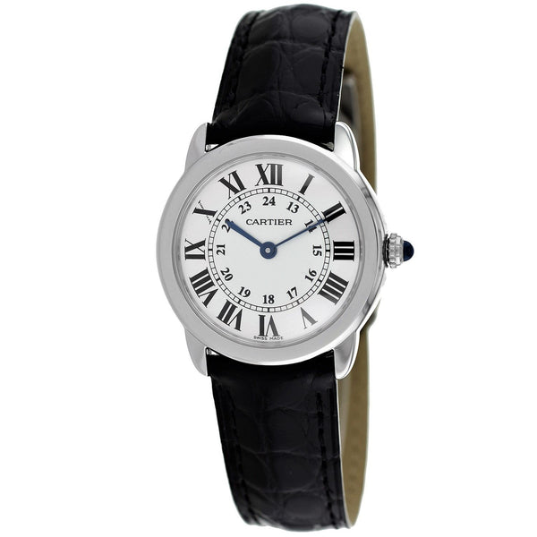 Cartier Women's W6700155 Ronde Solo Black Leather Watch