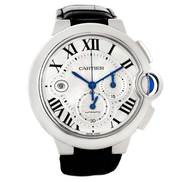 Cartier Men's W6920003 Ballon Bleu Chronograph Black Leather Watch