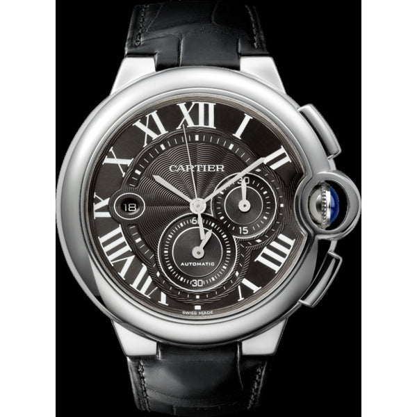 Cartier Men's W6920052 Ballon Bleu de Cartier Chronograph Black Leather Watch