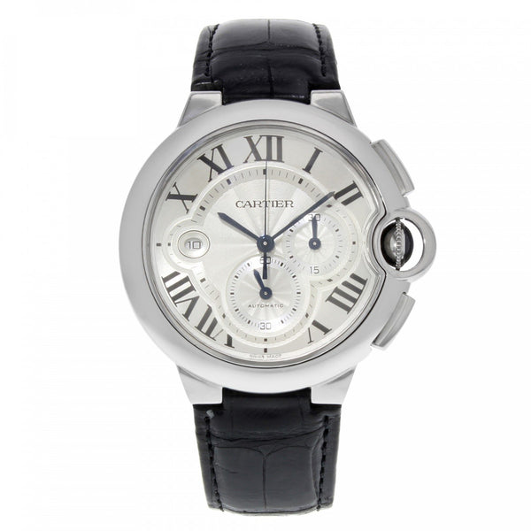 Cartier Men's W6920078 Ballon Bleu Chronograph Black Leather Watch