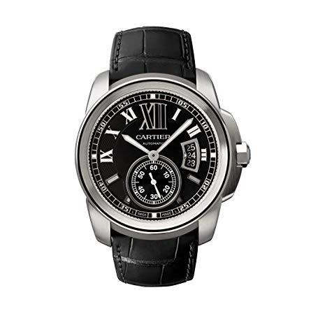 Cartier Men's W7100014 Calibre De Cartier Black Leather Watch