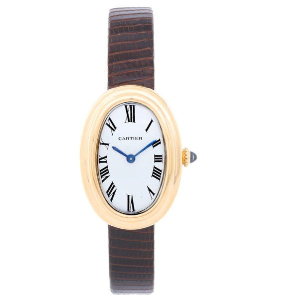 Cartier Women's W8000009 Baignoire Gold-Tone Leather Watch