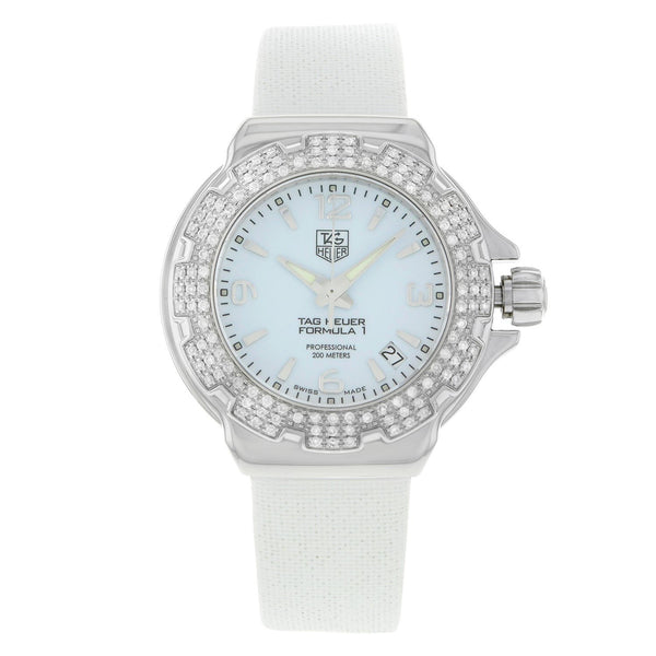 Tag Heuer Women's WAC1215.FC6219 Formula 1 Diamond White Leather Watch