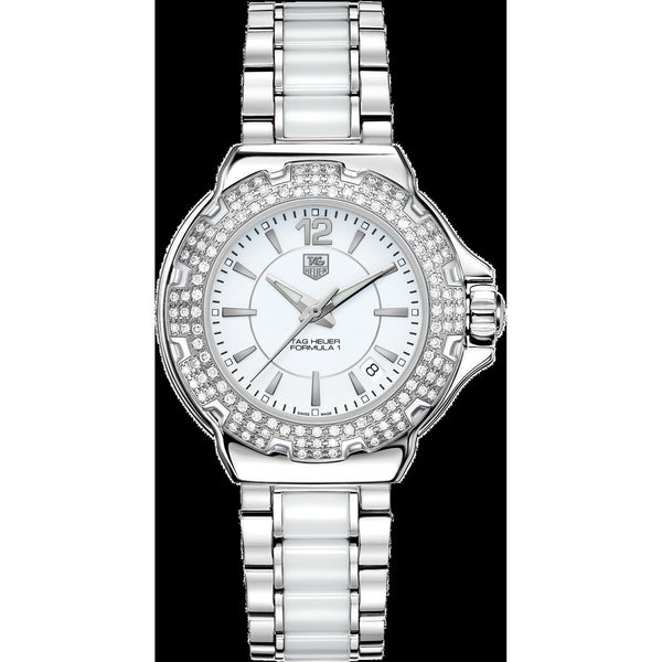 Tag Heuer Women's WAH1215.BA0861 Formula One Diamond Silver and White Stainless steel and Ceramic Watch