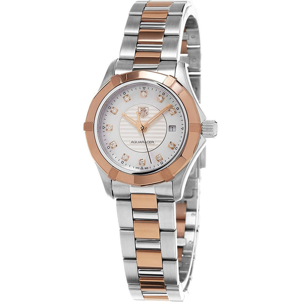 Tag Heuer Women's WAP1451.BD0837 Aquaracer 18kt Rose Gold Diamond Two-Tone Stainless Steel and Gold Watch