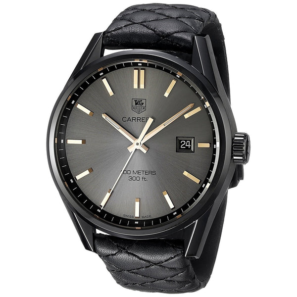 Tag Heuer Women's WAR101A.FC6367 Carrera Black Quilted Leather Watch