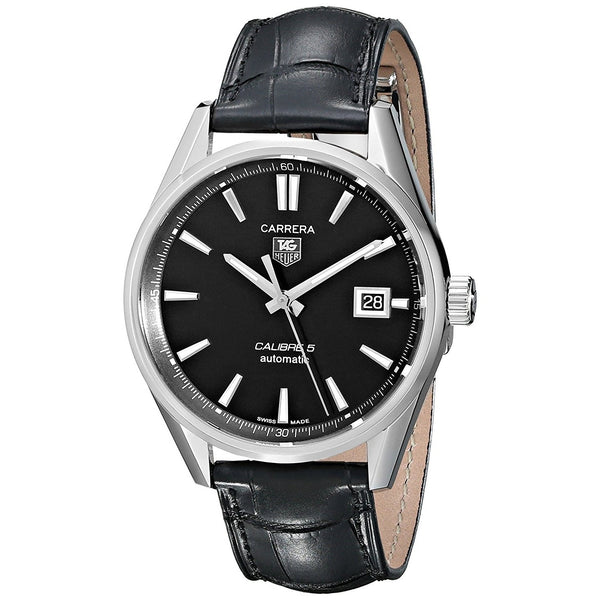 Tag Heuer Men's WAR211A.FC6180 Carrera Black Leather Watch