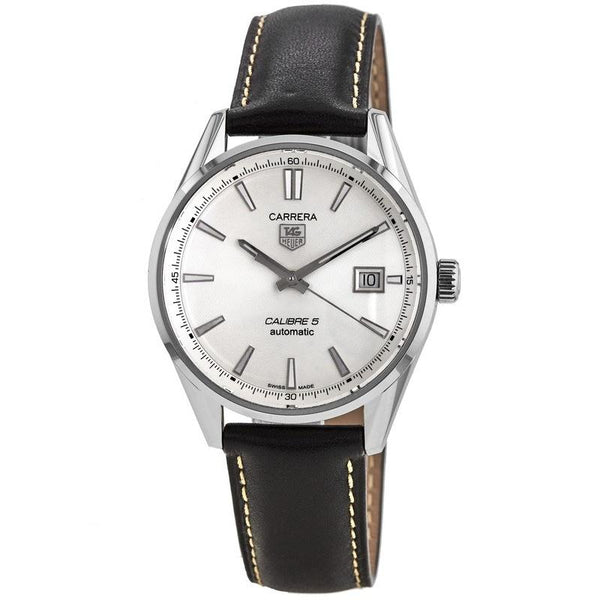 Tag Heuer Men's WAR211B.FC6202 Carrera Black Leather Watch