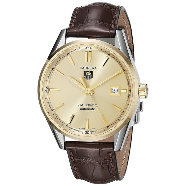 Tag Heuer Men's WAR215A.FC6181 Carrera 18kt yellow gold Automatic Brown Alligator Leather Watch
