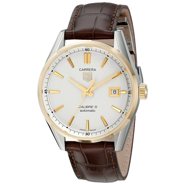 Tag Heuer Men's WAR215B.FC6181 Carrera 18kt yellow gold Automatic Brown Alligator Leather Watch