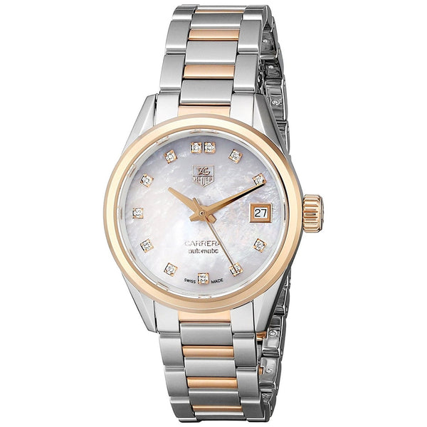 Tag Heuer Women's WAR2452.BD0772 Carrera 18k Rose gold Diamond Automatic Two-Tone Stainless Steel Watch