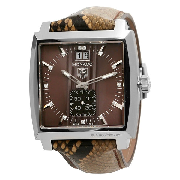 Tag Heuer Women's WAW1315.FC6217 Monaco Brown Python leather Watch
