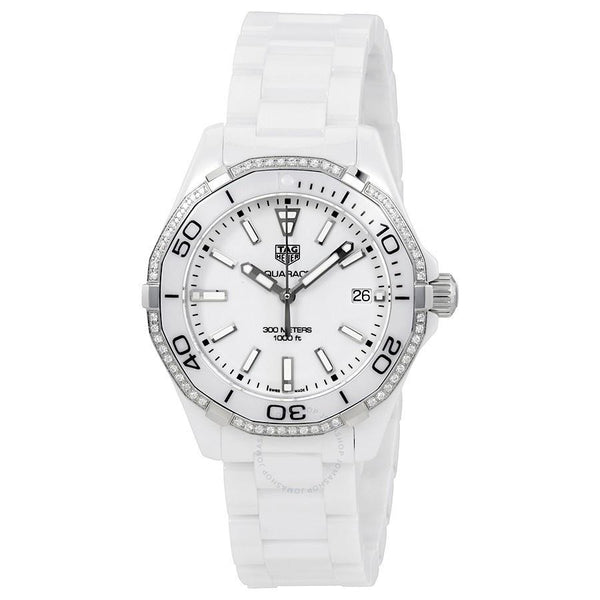 Tag Heuer Women's WAY1396.BH0717 Aquaracer Diamond White Ceramic Watch