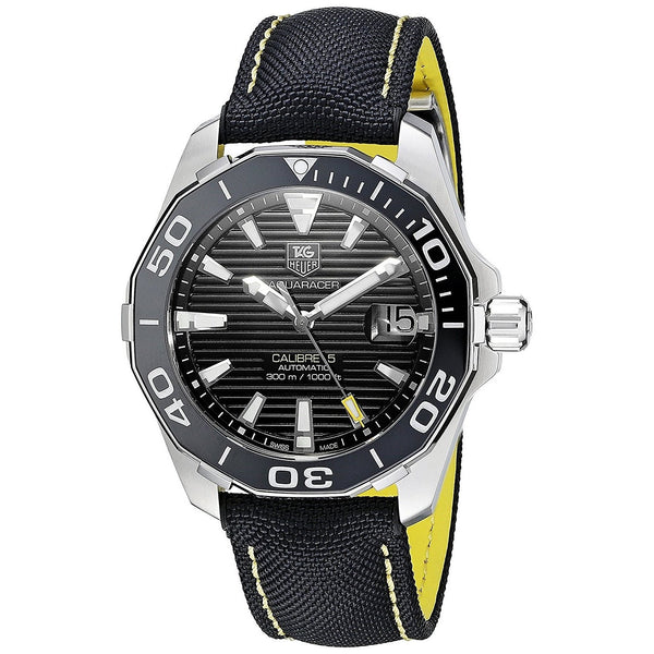 Tag Heuer Men's WAY211A.FC6362 Aquaracer Automatic Black Canvas and Leather Watch