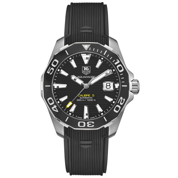Tag Heuer Men's WAY211A.FT6068 Aquaracer Analog-Digital Black Rubber Watch