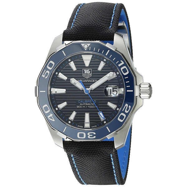 Tag Heuer Men's WAY211B.FC6363 Aquaracer Automatic Black Canvas and Leather Watch
