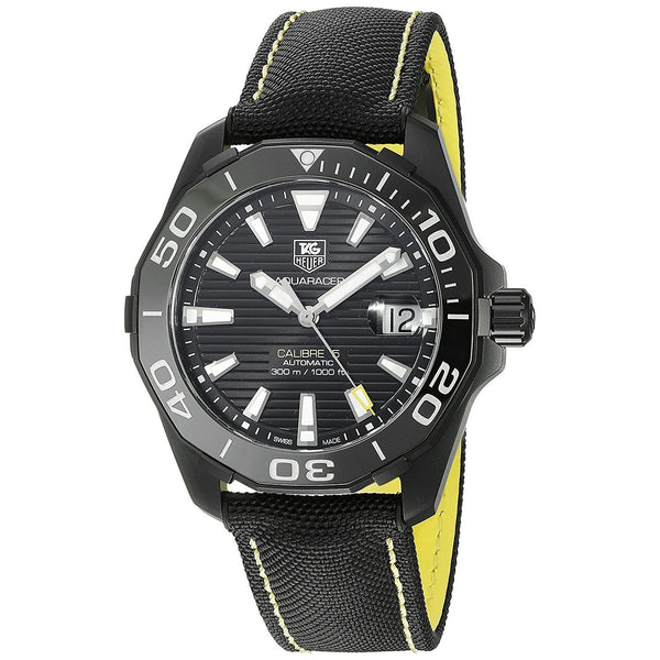 Tag Heuer Men's WAY218A.FC6362 Aquaracer Automatic Black Canvas and Leather Watch