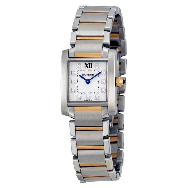 Cartier Women's WE110004 Tank Francaise 18K Rose Gold Diamond Two-Tone Stainless Steel Watch
