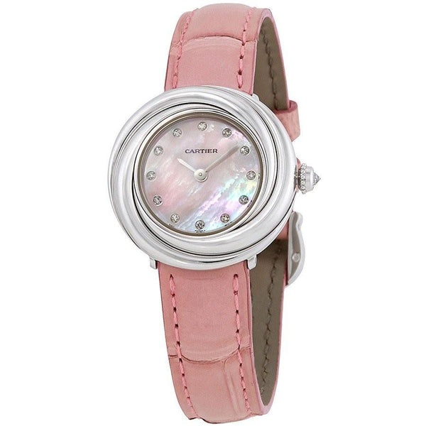 Cartier Women's WG200846 Trinity Diamonds Pink Leather Watch