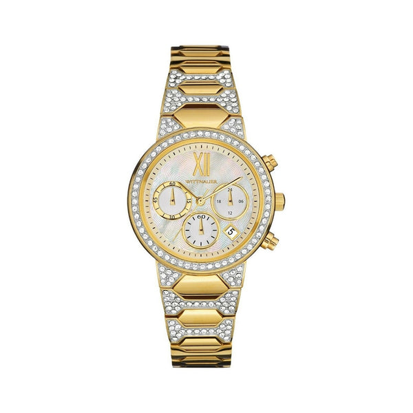Wittnauer Women's WN4069 Wittnauer Chronograph Gold-Tone Stainless Steel with Sets of Crystal Watch