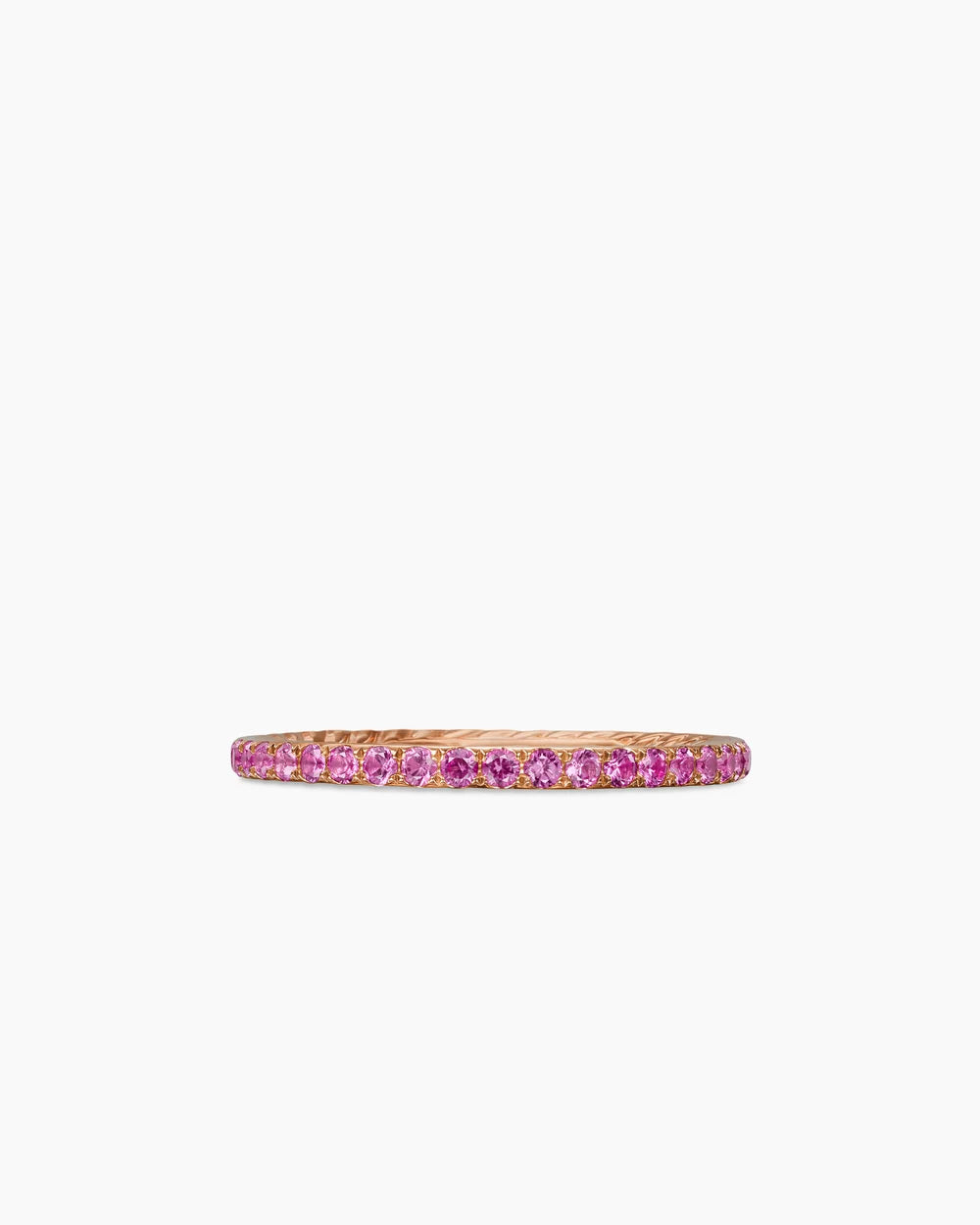 DY Eden Band Ring 18K Rose Gold with Pavé Pink Sapphires, 1.85mm