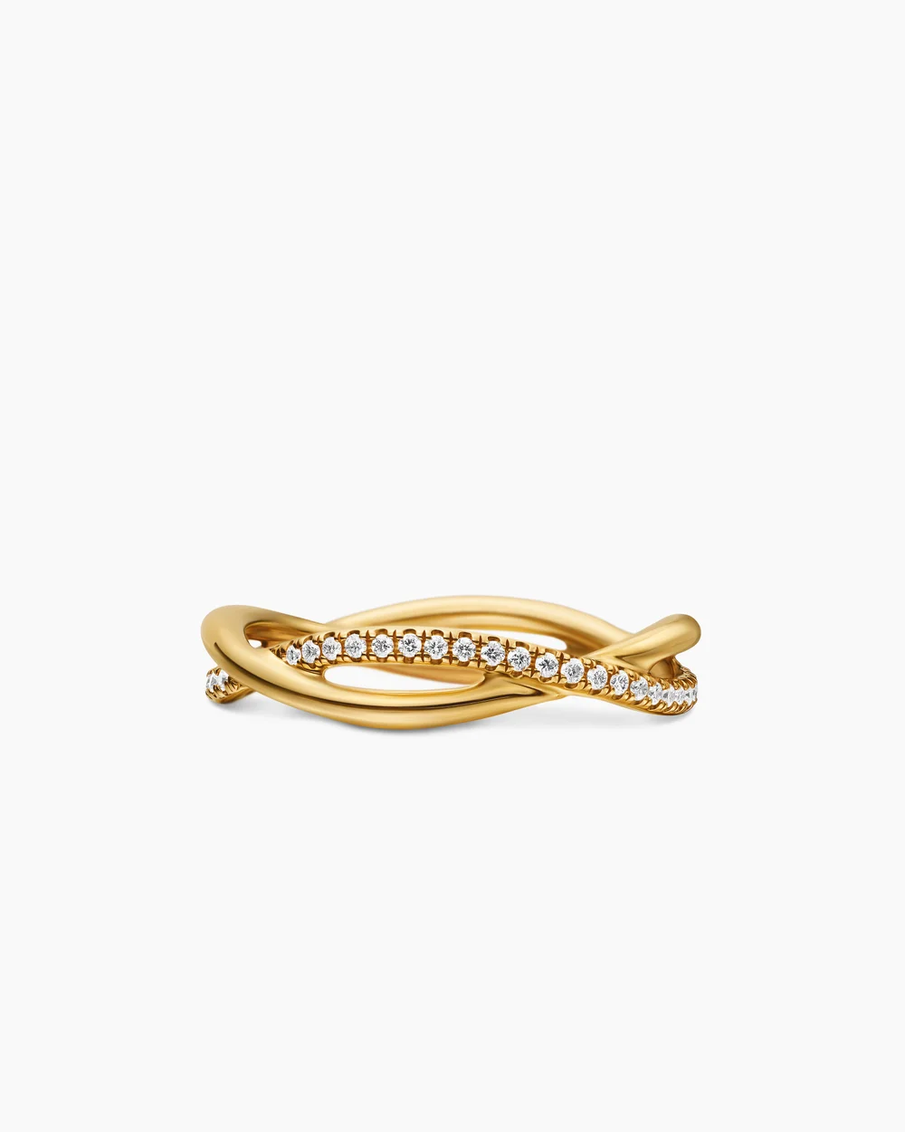 DY Infinity Band Ring 18K Yellow Gold with Diamonds, 4.18mm