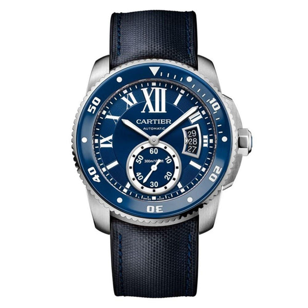 Cartier Men's WSCA0010 Calibre De Cartier Blue Leather Watch