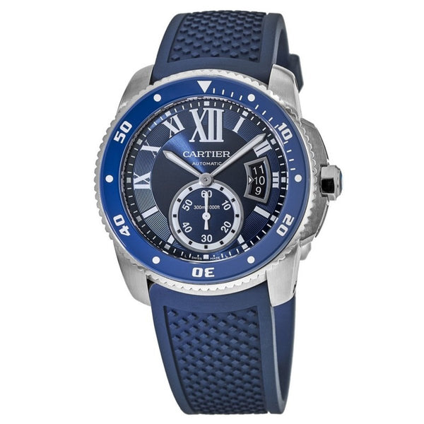 Cartier Men's WSCA0011 Calibre Diver Automatic Blue Rubber Watch