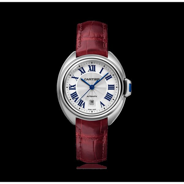 Cartier Women's WSCL0016 Cle De Cartier Burgundy Leather Watch