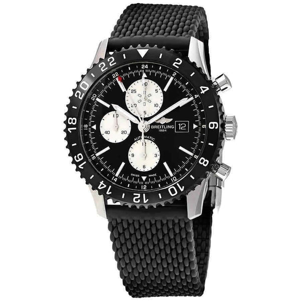 Breitling Men's Y2431012-BE10-256S Chronoliner Chronograph Black Rubber Watch
