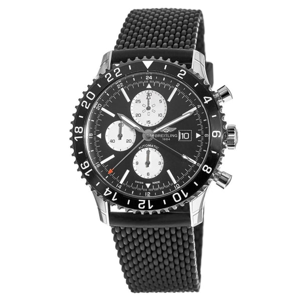 Breitling Men's Y2431012-BE10-267S Chronoliner Chronograph Black Rubber Watch