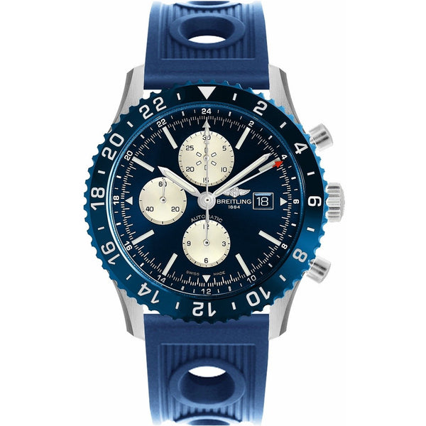 Breitling Men's Y2431016-C970-205S Chronoliner Chronograph Blue Rubber Watch