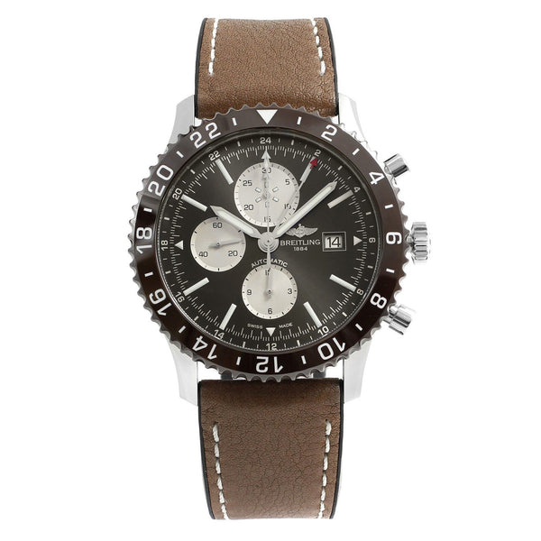 Breitling Men's Y2431033-Q621-295S Chronoliner Chronograph Brown Leather Watch