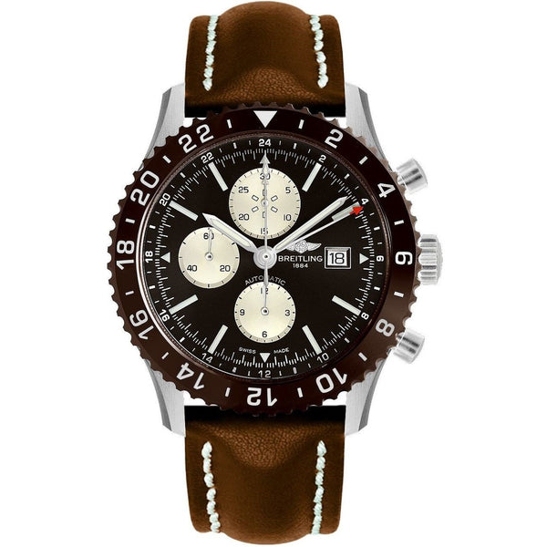 Breitling Men's Y2431033-Q621-444X Chronoliner Chronograph Brown Leather Watch
