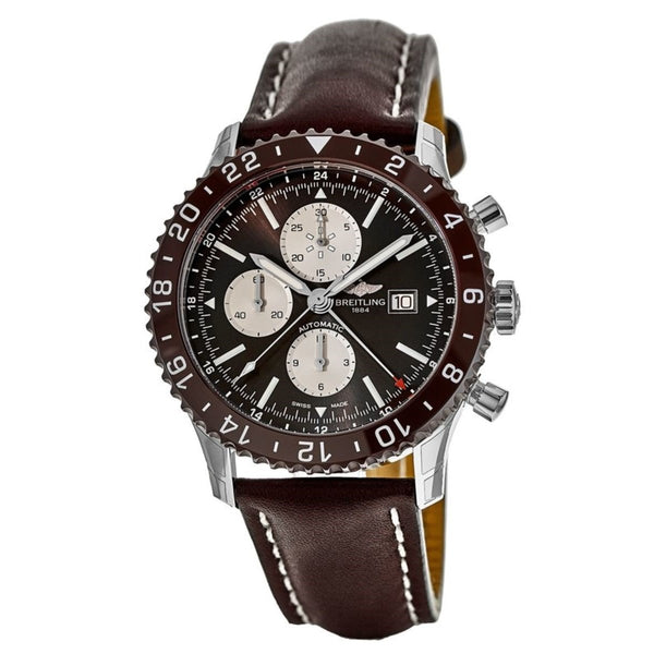Breitling Men's Y2431033-Q621-761P Chronoliner Chronograph Brown Leather Watch