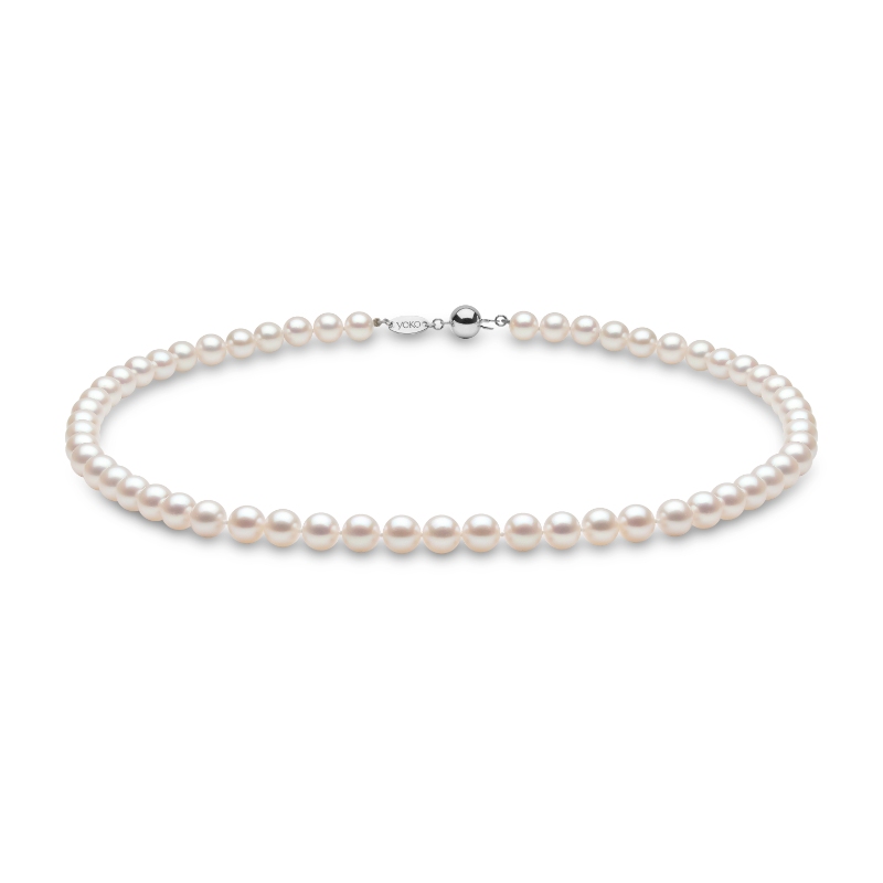 YK-X7018-7AA London Single Strand Pearl Necklace With 59 Akoya Pearls