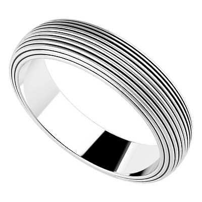 Striped Silver Ring