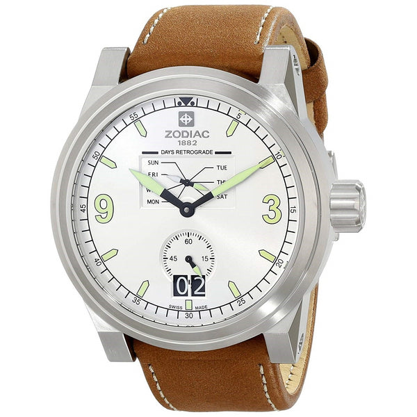 Zodiac Men's ZO8564 Aviator Brown Leather Watch