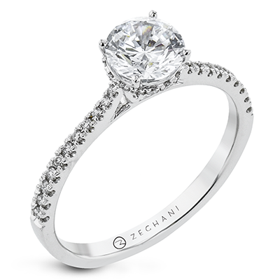 Zeghani 14k Diamond Under Halo Engagement Ring