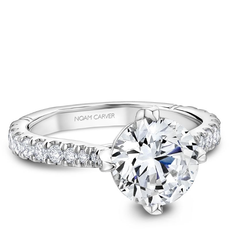 Noam Carver Platinum Round Brilliant Diamond Engagement Ring Semi-Mounting - A014-01WZ-FCYA