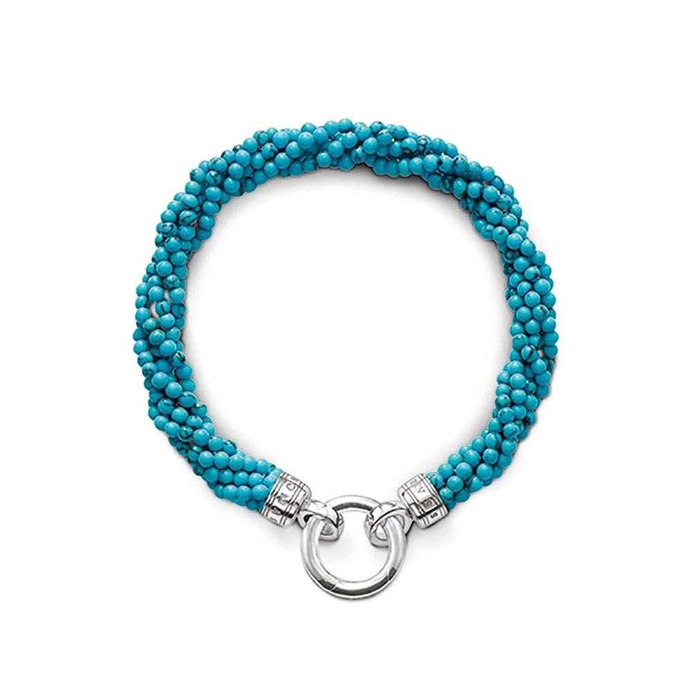 Glam & Soul Beads Bracelet (Silver/Turquoise)