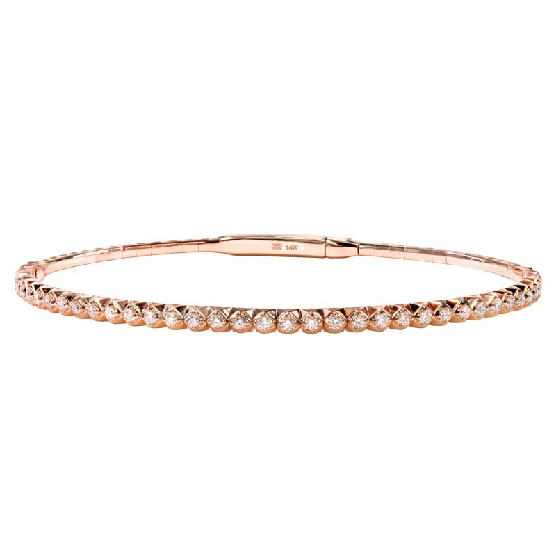 Christopher Designs 14K Rose Gold 0.56ctw Diamond Tennis Bracelet-A32H-14P