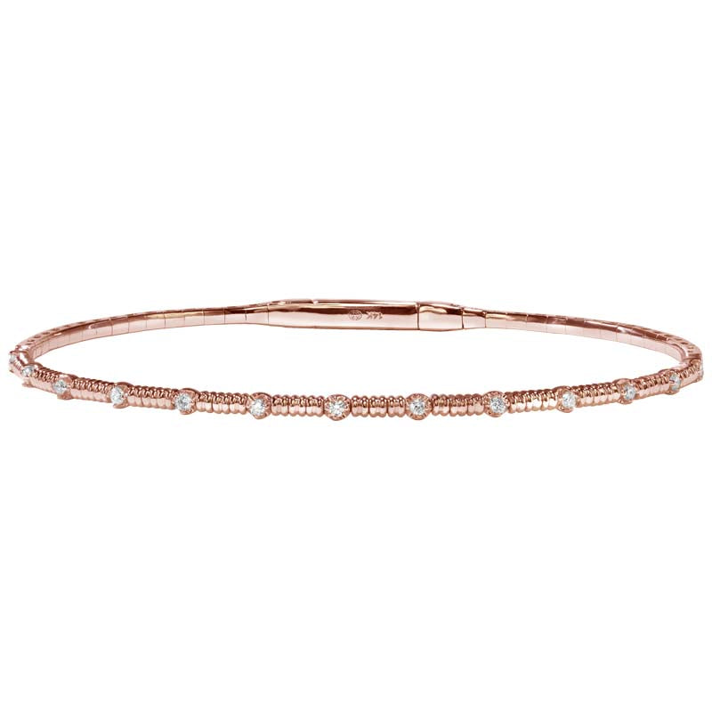 Christopher Designs 14K Rose Gold 0.20ctw Diamond Tennis Bracelet-A34H-14P