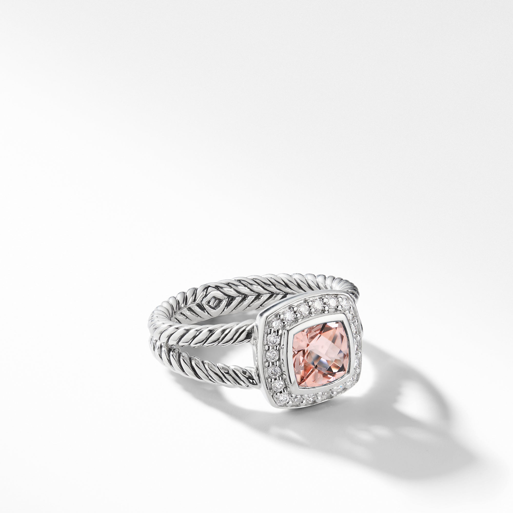 David Yurman Petite Albion Ring with Morganite and Diamonds - R07443DSSAMODI