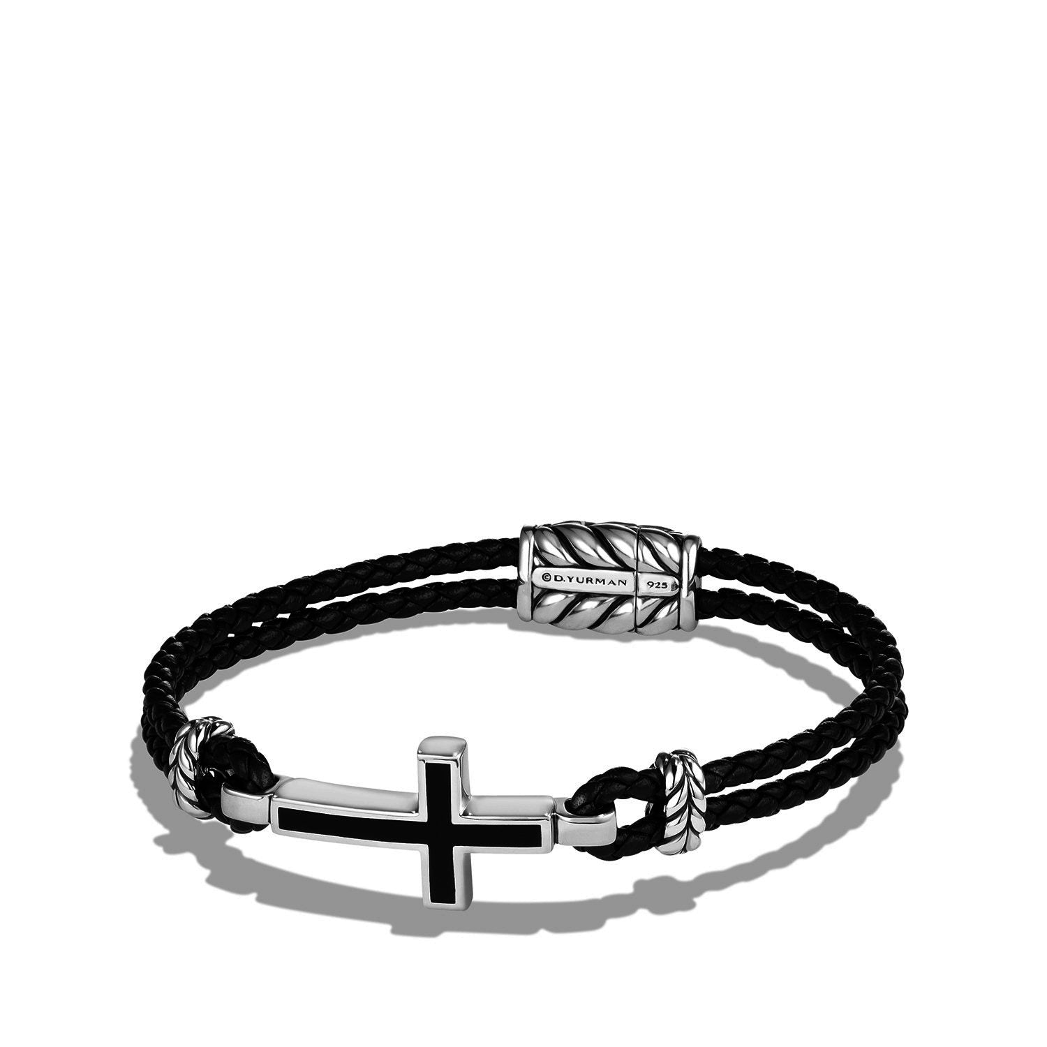 David Yurman Cross Station Leather Bracelet with Black Onyx - B15787MSSBBOBKLE-883932765069