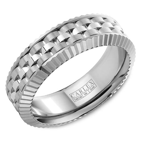 Carlex G3 18k White Gold Men's Wedding Band - CX3-0004WWW